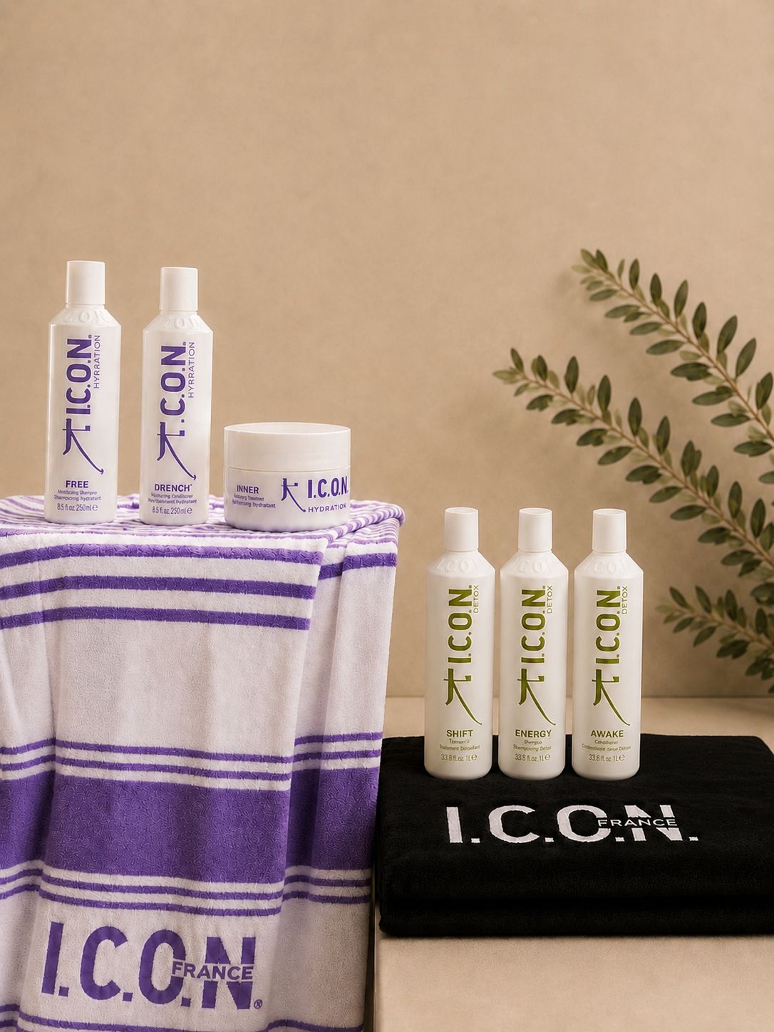 Icon pack hydratation et detox fouta et brosse detox offert