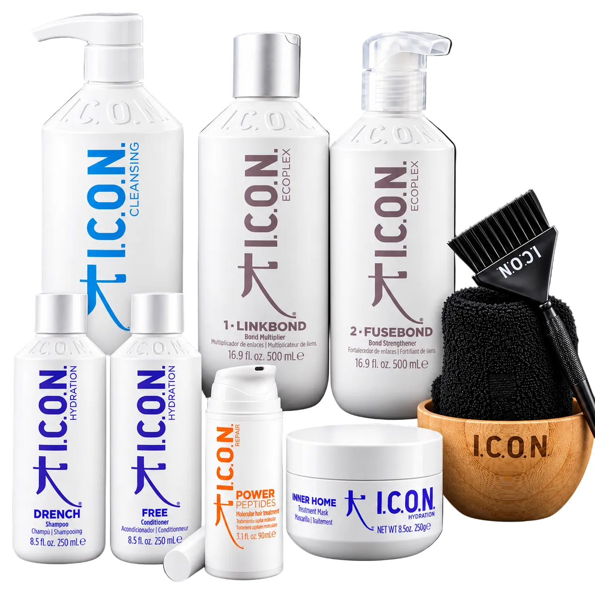 Rituel salon à la maison : soin complet pour cheveux élastiques et cassants-bol pinceau serviette offert