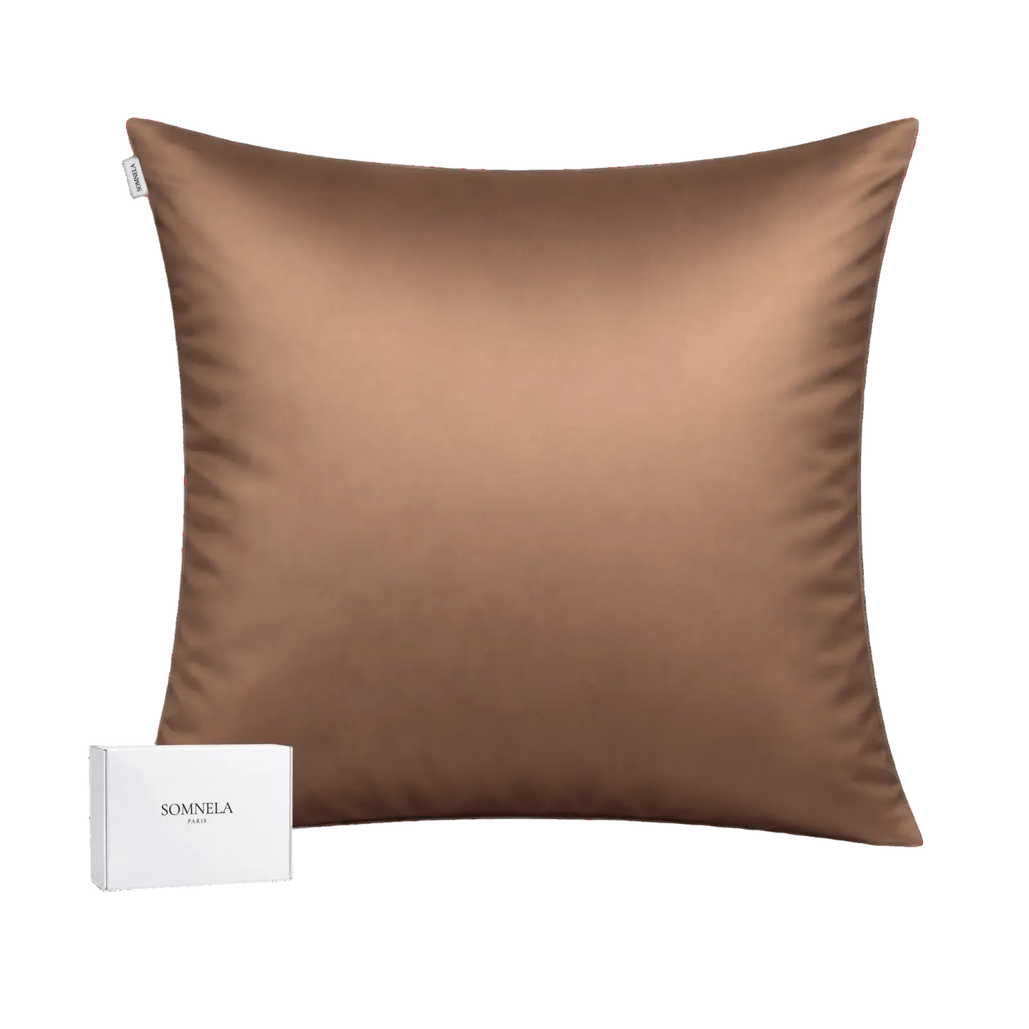 TAIE D'OREILLER CHOCOLAT SOIE 22 MOMME