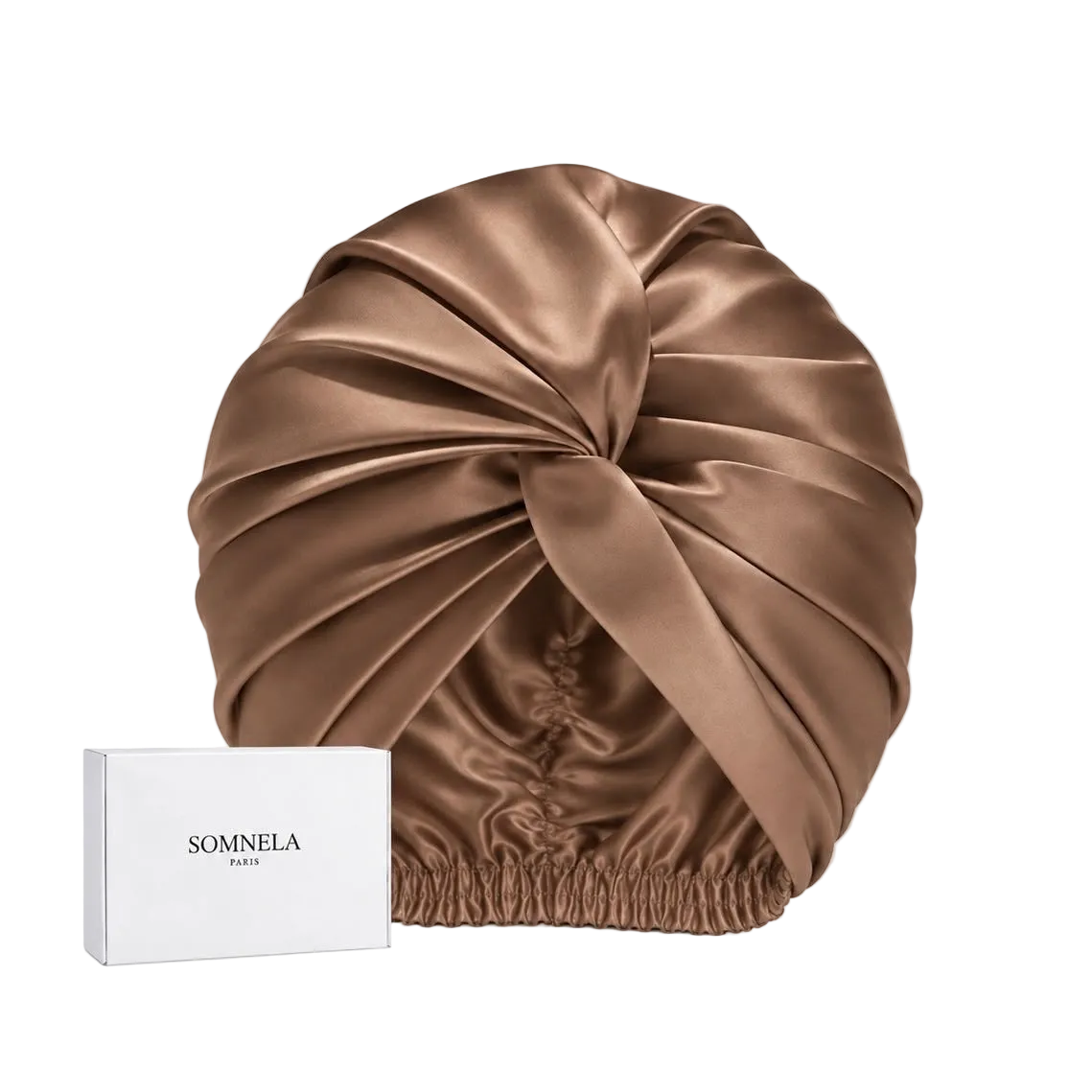 Bonnet de nuit en soie de murier 22 momme | SOMNELA CHOCOLAT