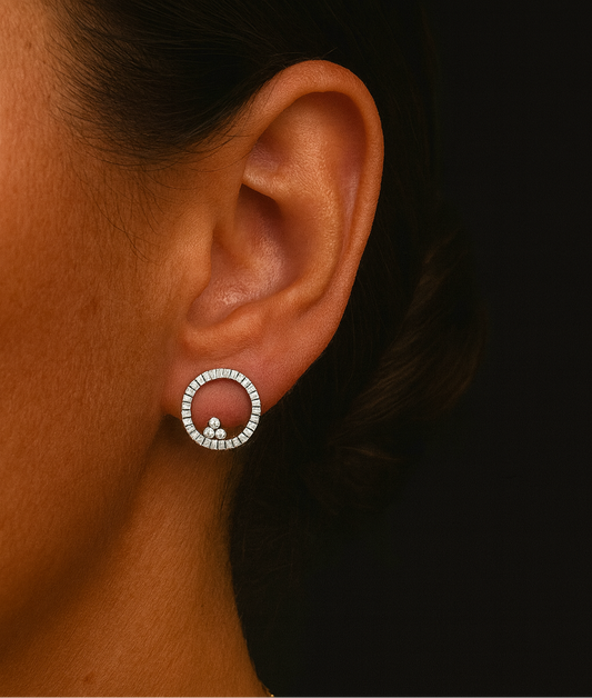 Boucle d’oreille Florine (argenté)