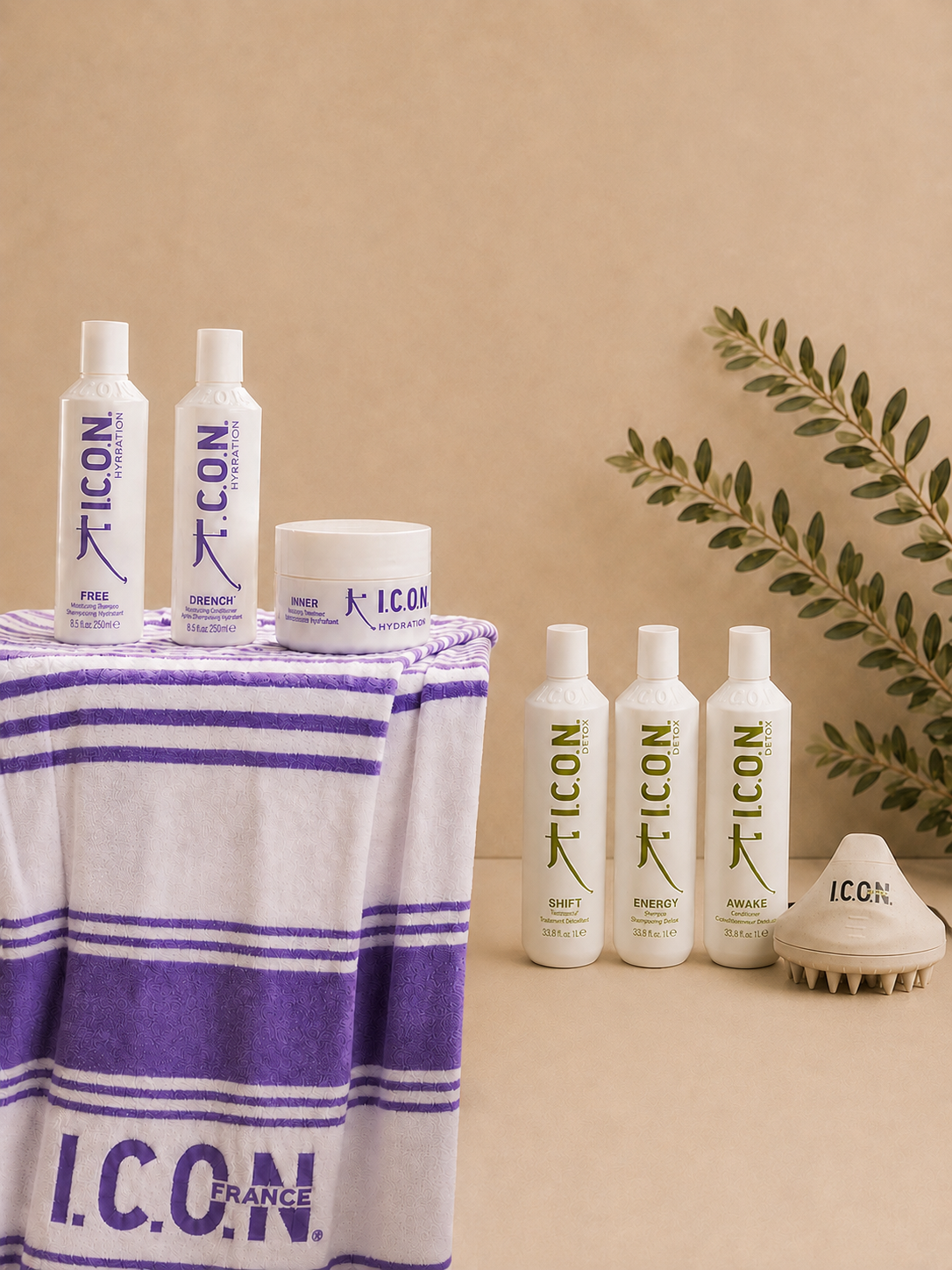 Icon pack hydratation et detox fouta et brosse detox offert