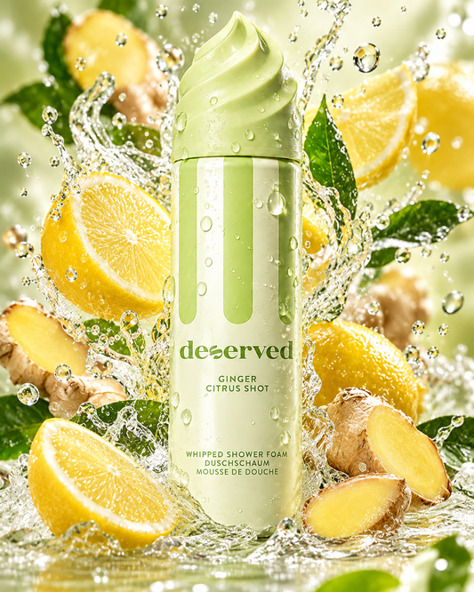 DESERVED GINGER CITRUS SHOT – Mousse de douche fouettée citron & gingembre 250 ml