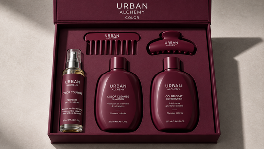 Coffret Urban Alchemy Color – Soin cheveux colorés    Édition limitée ✨ Disponible en précommande dès maintenant. Expédition à partir du 15 octobre. Quantités limitées.