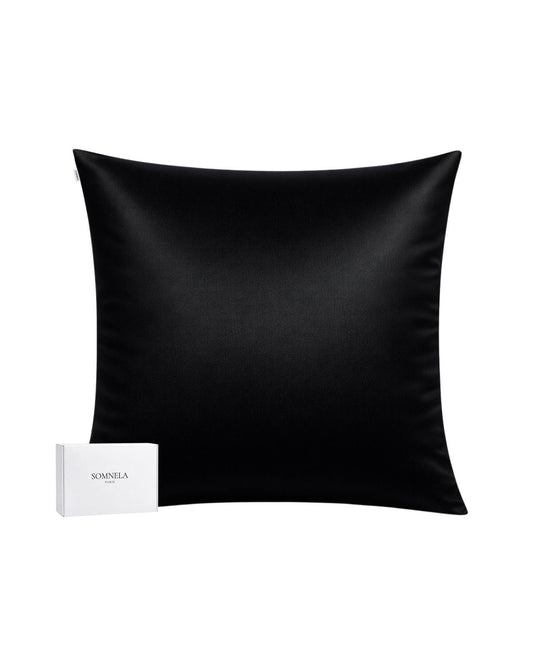 Taie d'oreiller en soie de Mûrier 22 momme noir