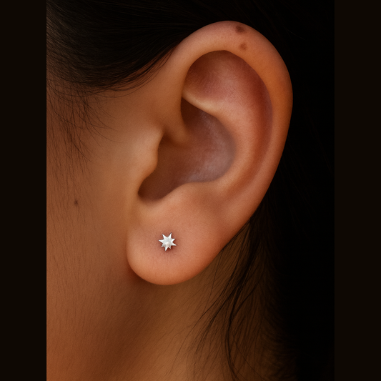 Boucle d’oreille mira argent