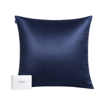 TAIE D'OREILLER BLEU NUIT SOIE 22 MOMME