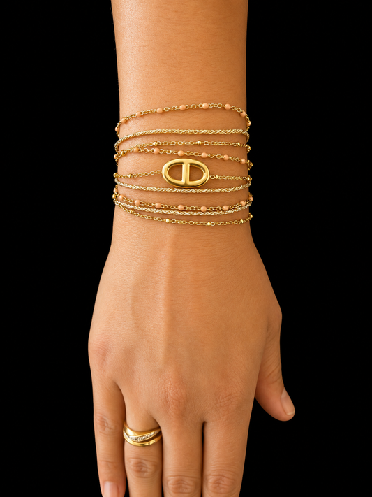 Bracelet jade (doré)