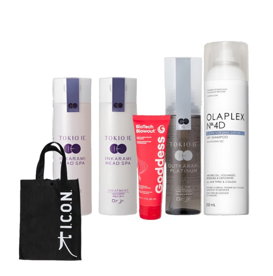 Routine racines grasses et longueurs cassantes , tout types de cheveux , sac Icon offerte