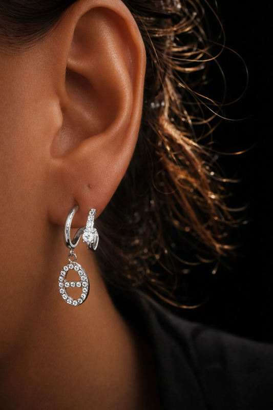 Boucle d’oreille kourtney (argenté )