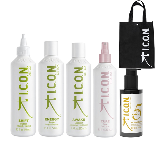 Routine chutes de cheveux fins ou épais tout types de cheveux sac icon offert