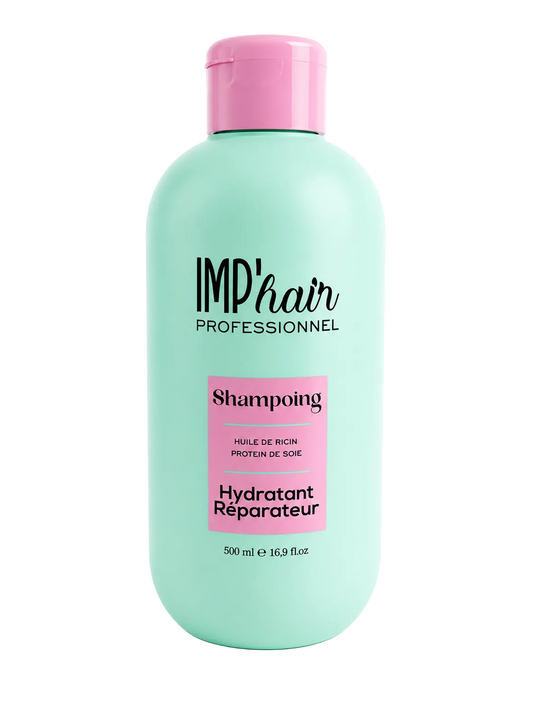 Shampoing Hydratant Réparateur – Huile de Ricin & Protéines de Soie – IMP’Hair Professionnel 500 ml