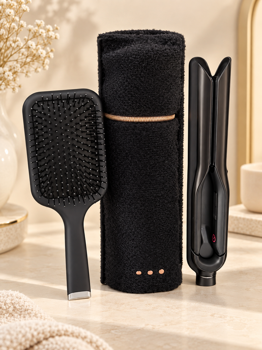 NOUVEAU LISSEUR INTERACTIF GHD SCULPT STYLER GIFT SET NOIR POCHETTE ET BROSSE GHD OFFERT