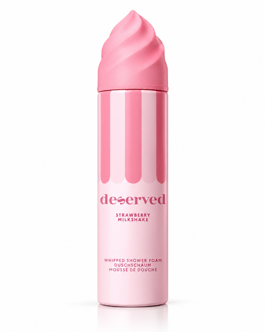 DESERVED – STRAWBERRY MILKSHAKE | Mousse de douche fouettée à la fraise 250ML pré commande